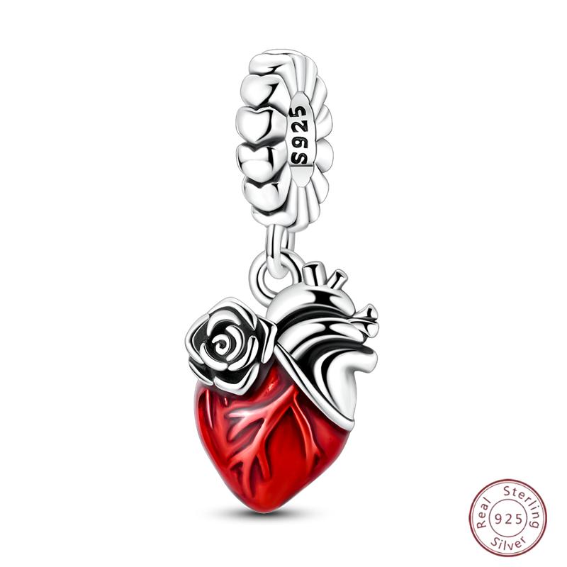 Charm Copper Pink Pendant Charm Fit Original Charm Bracelet Necklace Beads Diy Jewerlry Accessories