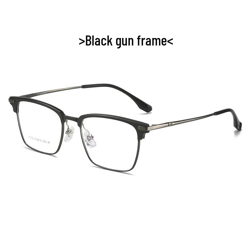 Two-Tone Aluminum Titanium Optical Glasses Frame - Ultra-Light Aviator Design (5102)