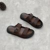 Genuine Leather Summer Men's Shoes Simple and Breathable Flip-flops Casual Soft-soled Soft Cowhide Shoes