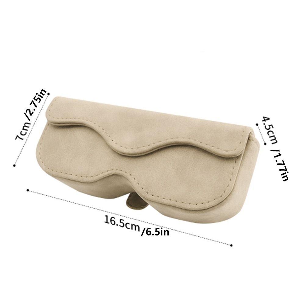 Suede Leather Sun Visor Glasses Case Stable Sunglasses Case Portable Car Glasses Bag  Car  Interior