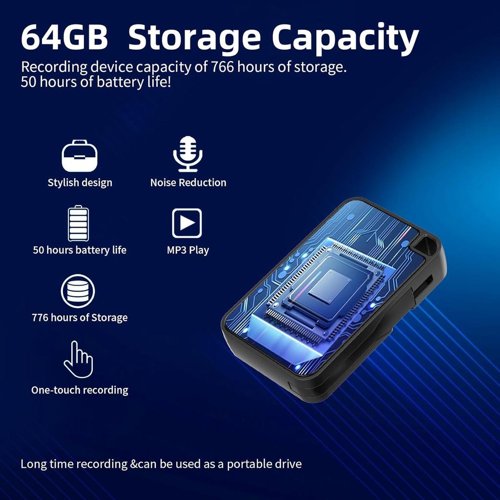 Mini-Sprachrekorder, Sprachrekorder mit langer Batterielebensdauer | Sprachaufzeichnungsgerät mit magnetischer Adsorption