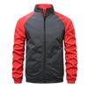 European and American Men's Stand-up Collar Jacket: Autumn/Winter Color Block Casual Coat