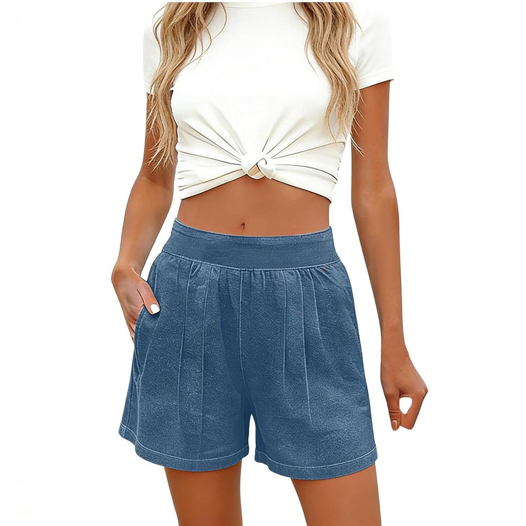 Summer Shorts For Women Casual High Waist Wide Leg Shorts