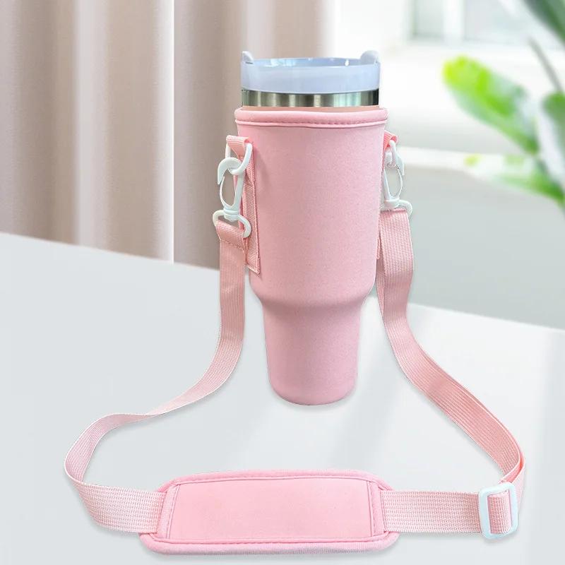 

1pc 40oz Water Bottle Carrier Bag Compatible with Stanley Tumbler with Handle Water Bottle Holder with Adjustable Shoulder Strap абрикосовый