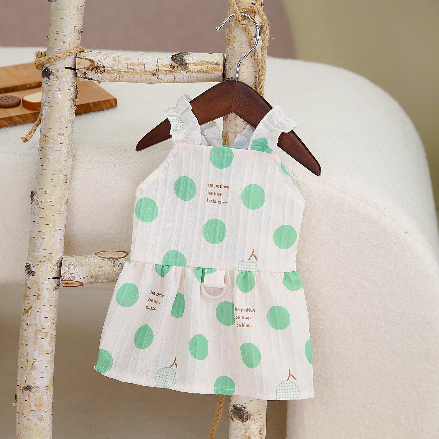 

Spring and summer thin INS style Korean macaron floral edge polka dot bubble skirt Teddy, pet cat clothes 2XL (13-9kg)