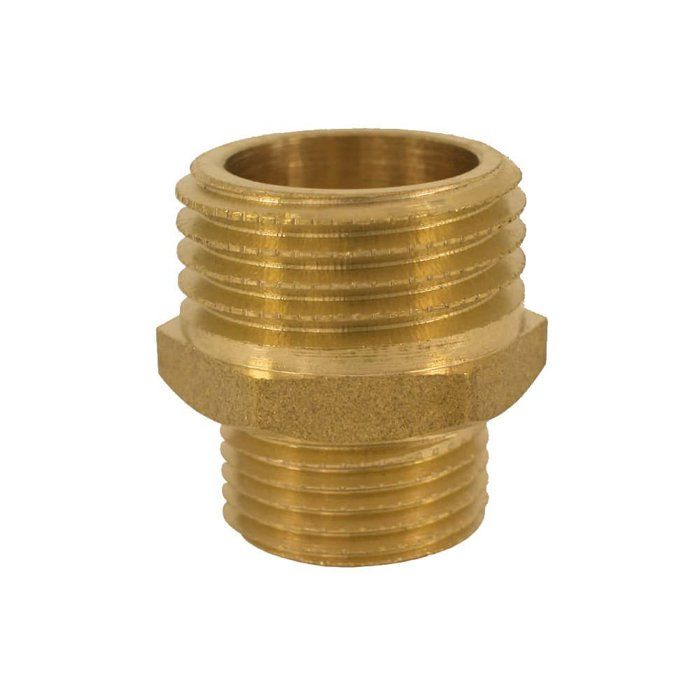 Reduced Brass Fitting 1/2" AG X 3/4" AG - Double Nipple Plumbing