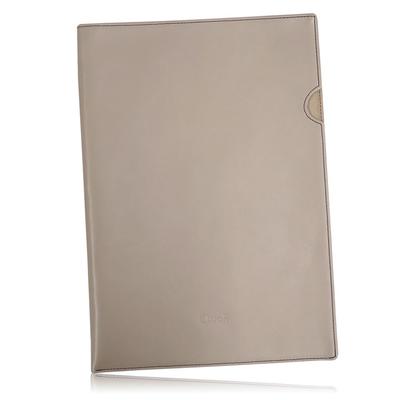 Document File A4 Size Clear Holder Cover Business Documents Contracts Document Case Leather A4 File Genuine Leather Cowhide Concealing Contents Gray