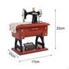 Wind Up Sewing Machine Music Box Ornament Chinese Retro styleVintage Musical Toy Mini Table Decor