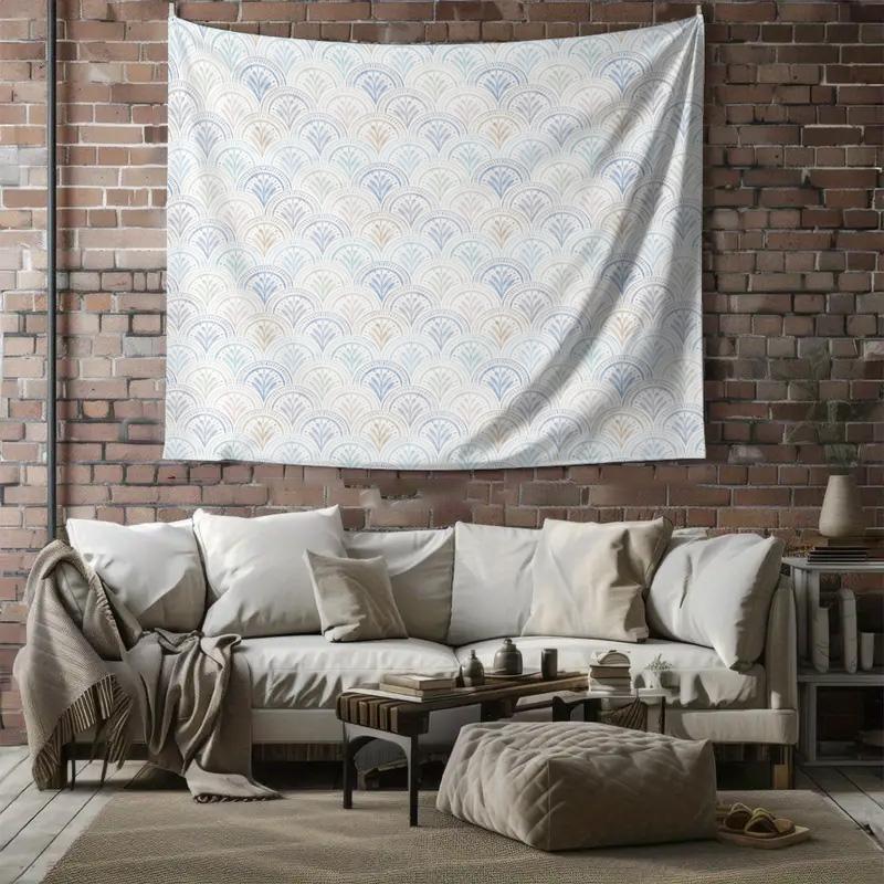 Boho Wall Tapestry Aesthetic Room Decor Nature Beach Ocean Wave Pattern Wall Hanging Home Textile Living Room Bedroom Art