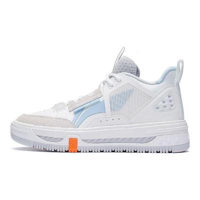 Li Ning Xing Chuan V1.5 Klassische Lässige Mid-Top Sneaker Damen Sneaker Weiß Blau AGCS240-1