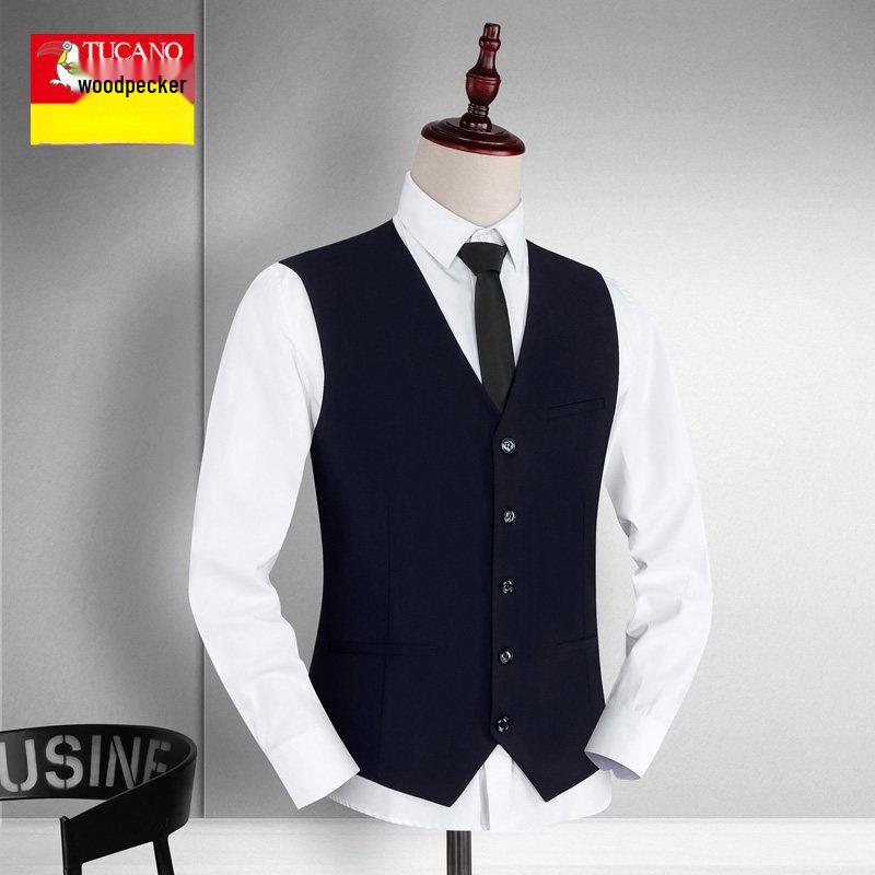 Мужской жилет Woodpecker 2025 Весна Формальный Деловой Повседневный Костюмный 3XL