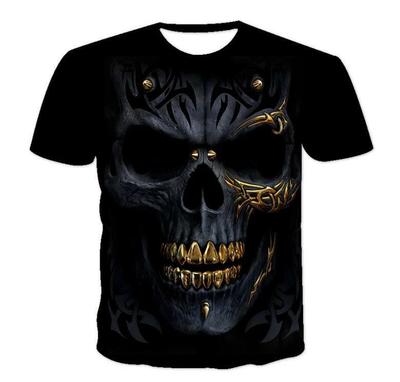 Skull Skull 3D Streetwear T-shirt Shirt Costumes Polyester Black