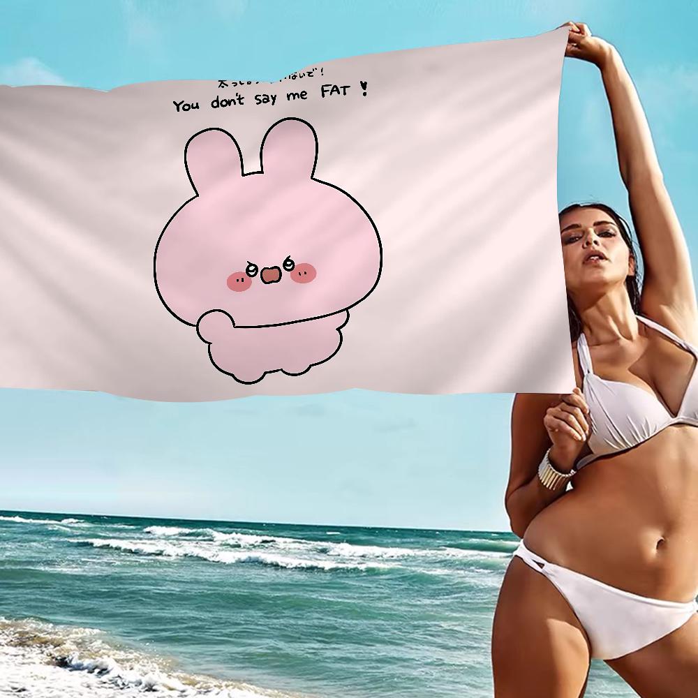 Cartoon A-Asamimichan Süßes Strandtuch Bunte Handtücher Mikrofaser Schnelltrocknend Sandfrei Strand Yoga Spa Fitnessstudio Pool