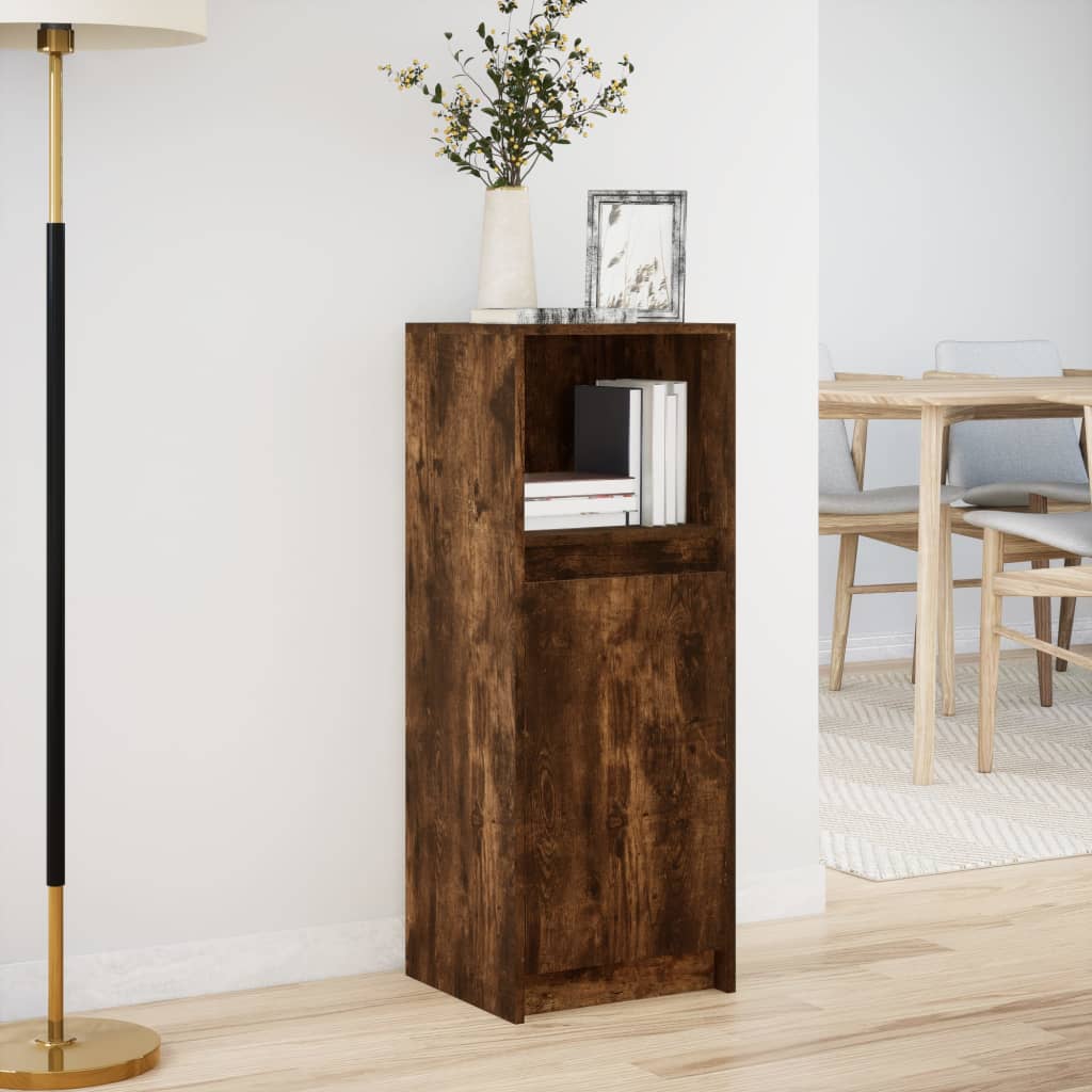 LED Sideboard Smoked Oak 38 x 34 x 100 cm Engineered Wood