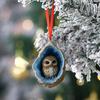 Geode Animal Christmas Ornament 2D Acrylic Crystal Cave Little Forest Animals Hanging Ornament for Xmas Tree Holiday Home Party Decor