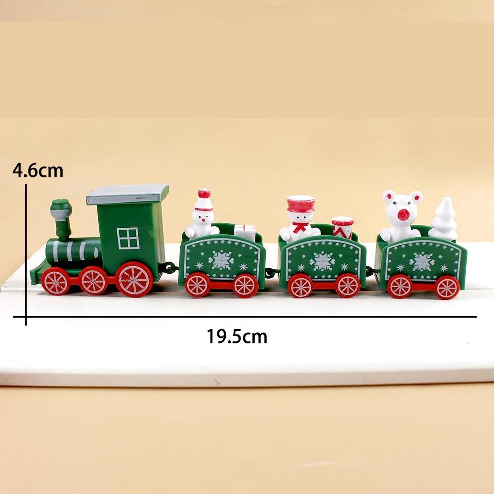 

Plastic Train Christmas Ornaments Santa Cake Decoration Merry Christmas Navidad New Year Party Table Decoration Kids Gifts Toys зелёный