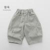Kids Cotton Solid Casual Long Pants Unisex Boys Girls Daily Wear Trousers