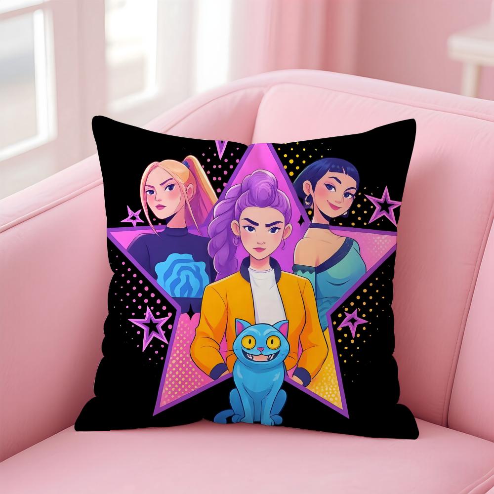 Anime K-pop Demon Hunter Cushion Cover Comfortable Reversible Pillow Cover Ideal for Car Sofa Bedroom & Beyond