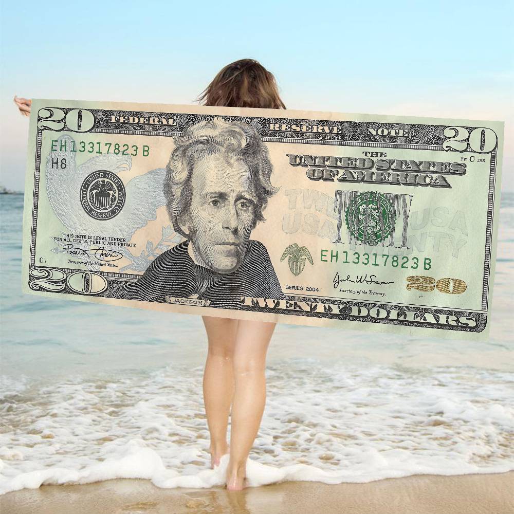 Dollar Luxury Microfiber Printed Beach Towel Mountain Climbing Yoga Beach Swimming Running Absorbent Soft Towel