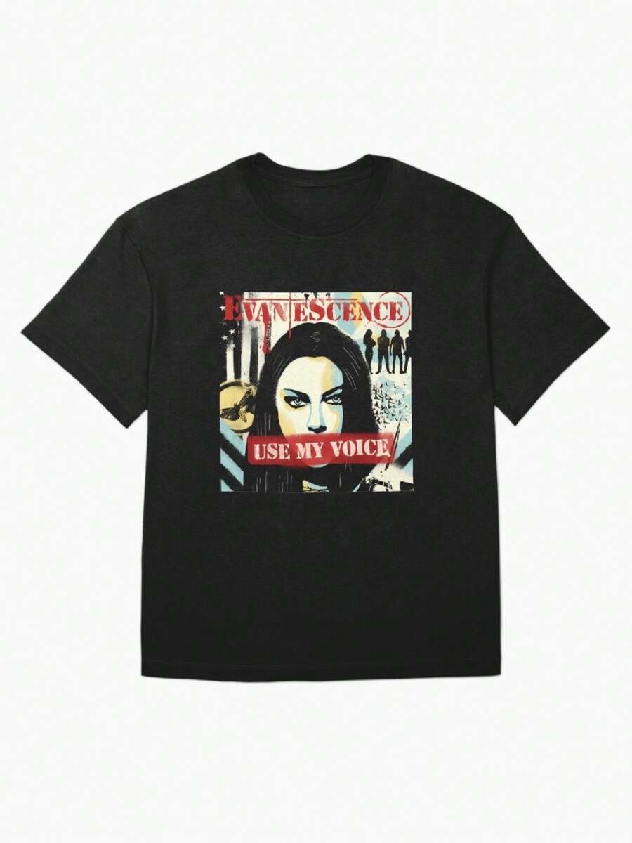 

Evanescence Use My Voice Oversized TShirt Classic Rock Band Logo Design Premium Breathable Cotton M
