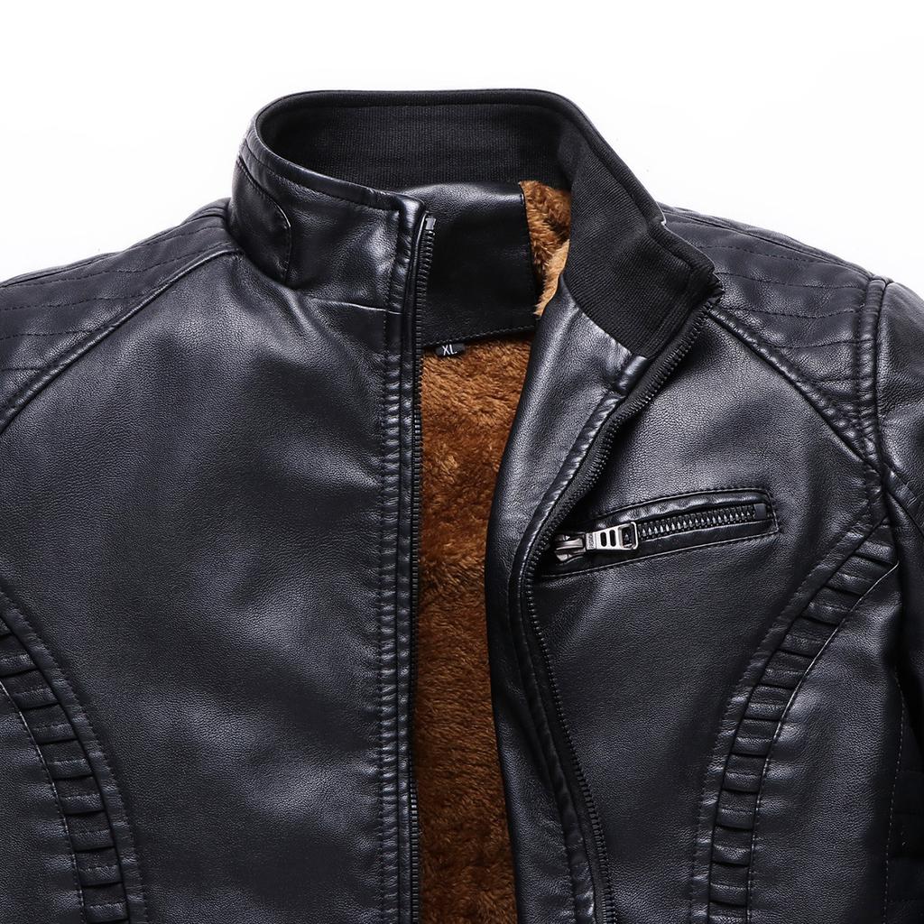 Europe and The United States Washed Leather Jacket Jacket Large Size Autumn and Winter PU Leather