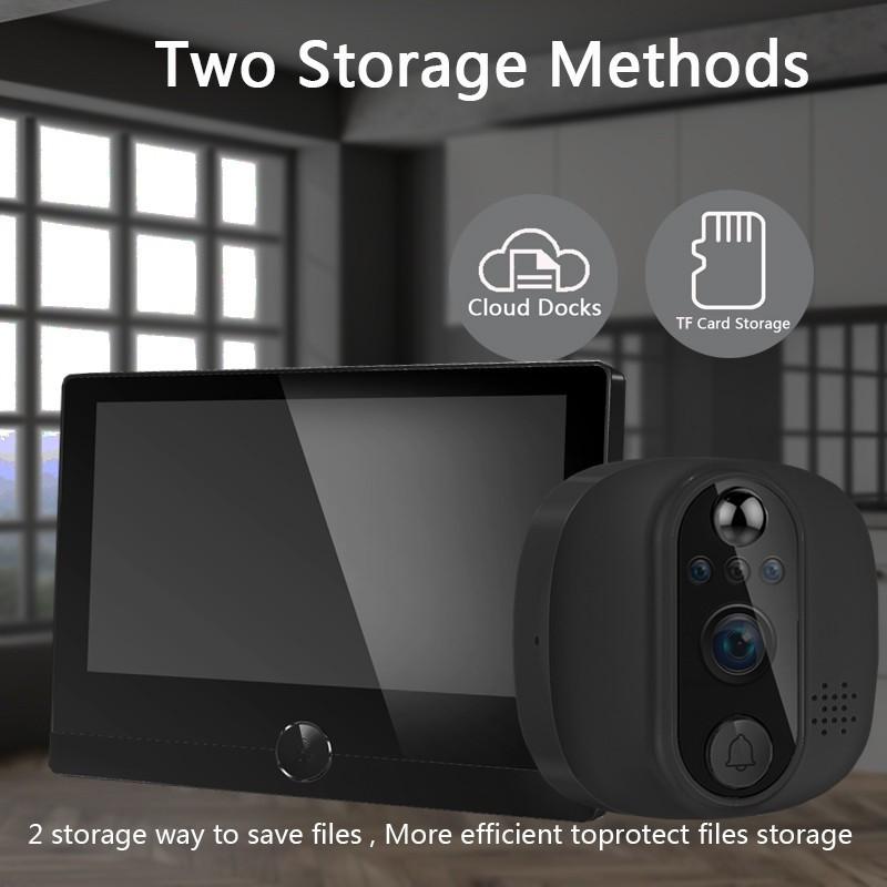 4.3 inch Smart Infrared Video Intercom Door Cameras Household Digital WiFi Video Door Ring Peephole Visual Intercom Doorbell