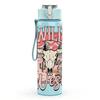 1PC Bull Head Cowboy Badge Vintage Pattern 750ml Color Plastic Sports Water Bottle Leakproof Flip Straw Lid Suitable for Sports Office Home Use