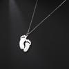 Baby Fußabdruck Halskette Kette Geschenk für Frauen Mann Vater Mutter Edelstahl Schmuck