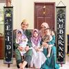 Ramadan Blessing Door Curtain with Eid Garland Banner for Islamic Home Decoration Party Supplies Holiday Celebration