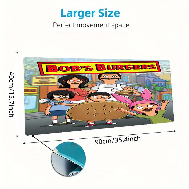 Bob’s Burgers Color Mouse Pad Large Gaming Table Cushion Non-slip Laptop Tablet Big Mousepad XXL Mat Mini PC Playmat With Lock edge