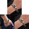 Herrenarmband aus Titanstahl mit Totenkopf im Vintage-Stil für modebewusste Männer