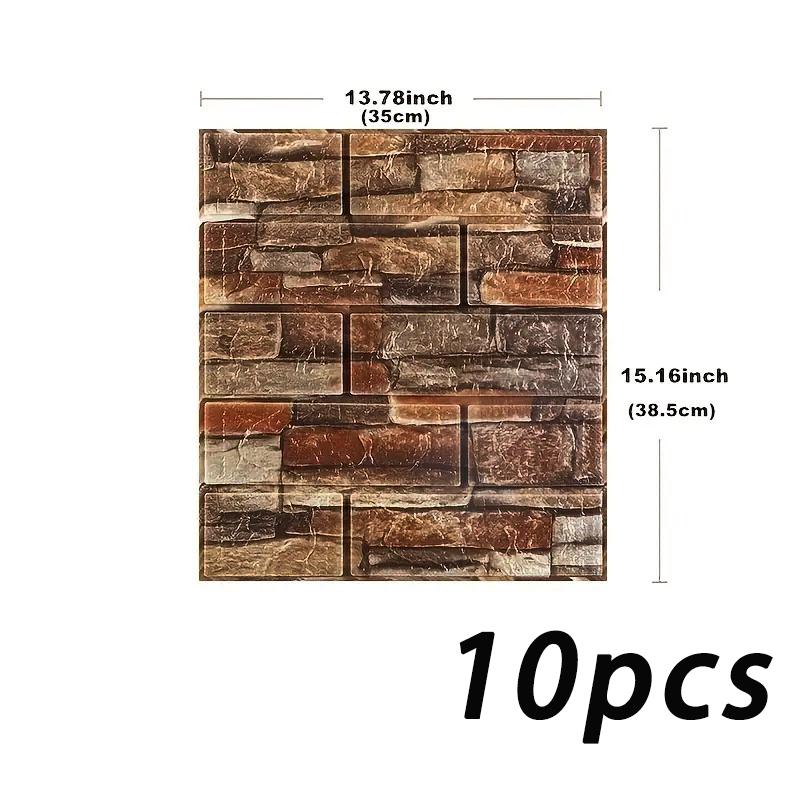 3D brick patterned wallpaper waterproof 38.5X35cm retro color self-adhesive living room wall sticker