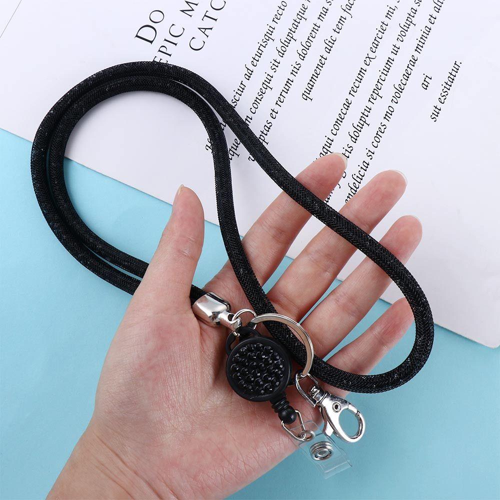 Card ID Card Badge Holder Clip Nurse Doctor Key Chain Retractable Badge Necklace Strap ID Badge Holder Hanging Rope Lanyard