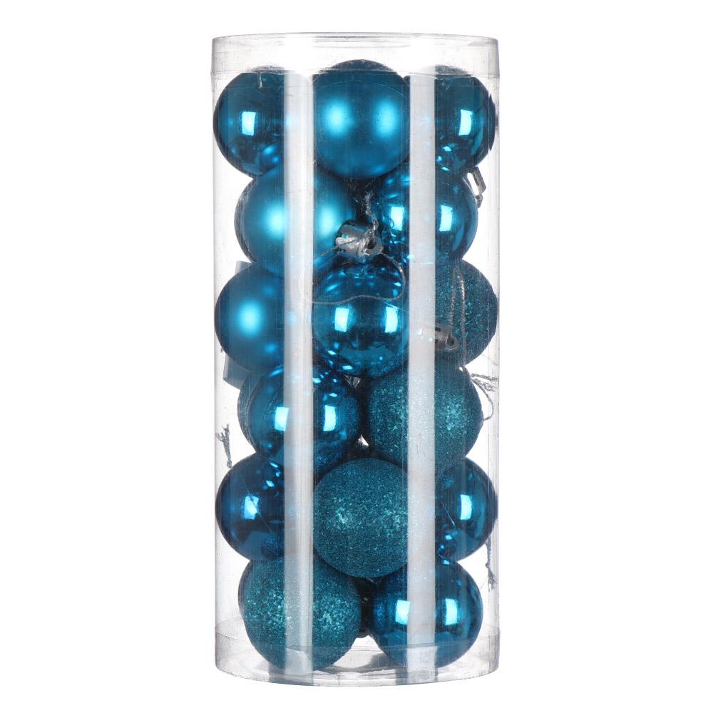 24Pcs 3/4/6cm Plastic Crafts Home Decor Xmas Hanging Ball Bauble Christmas Tree Decoration Drop Pendant