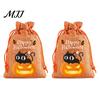 Small Storage for Candies 2Pcs Halloween Pumpkin Drawstring Bags Candy Treats, Retro Burlap Pattern Party Favors Trick or Treat Bags, Portable Goodie
