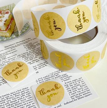 

Thank You For The Stickers Stickers Pink And Black Hot Stamping Sealing Envelope Gift, Wedding Roll Up And Circular Shape 25mm 500 stickers жёлтый