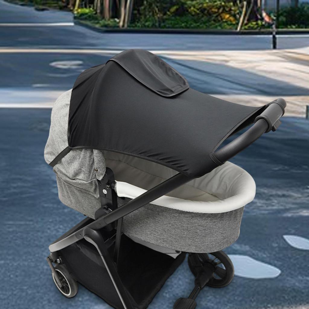 Black Stroller Sun Shade Universal Awning Sun Visor Canopy Cover Baby Windproof Umbrella Sunscreen Cover Stroller Accessories