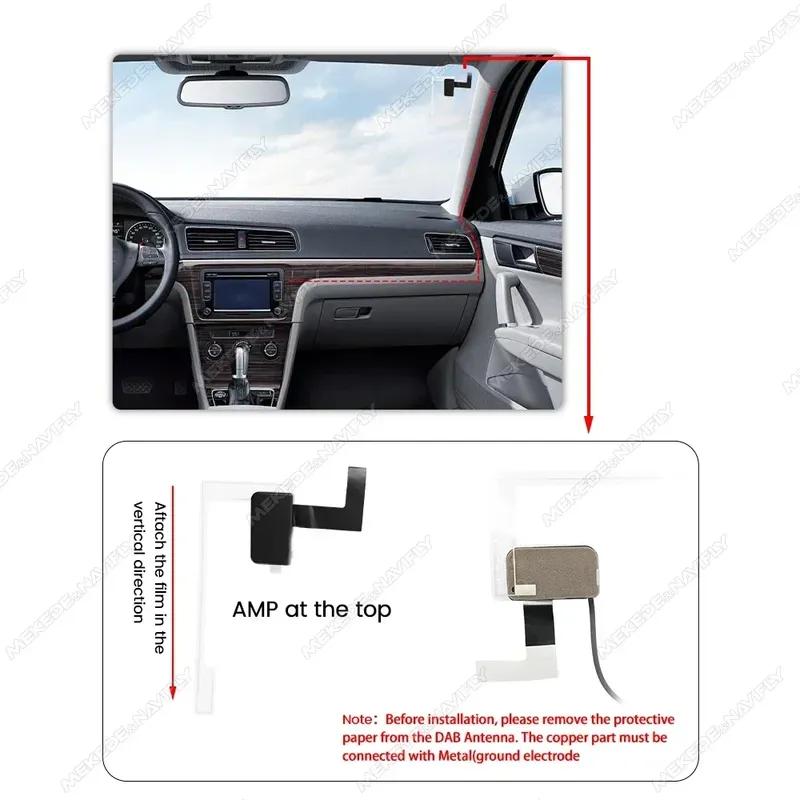 DAB/DAB+ Car Radio Head Unit Aerial Antenna Windshield Mounting SMB SMA Plug Reception Europe GPS Signal Receiver USB All-in-one