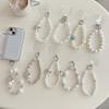 INS Korean Style Sweet Beaded Pearl Bowknot Phone Chain Pendant Bracelet Key Ring Bag Pendant Trendy