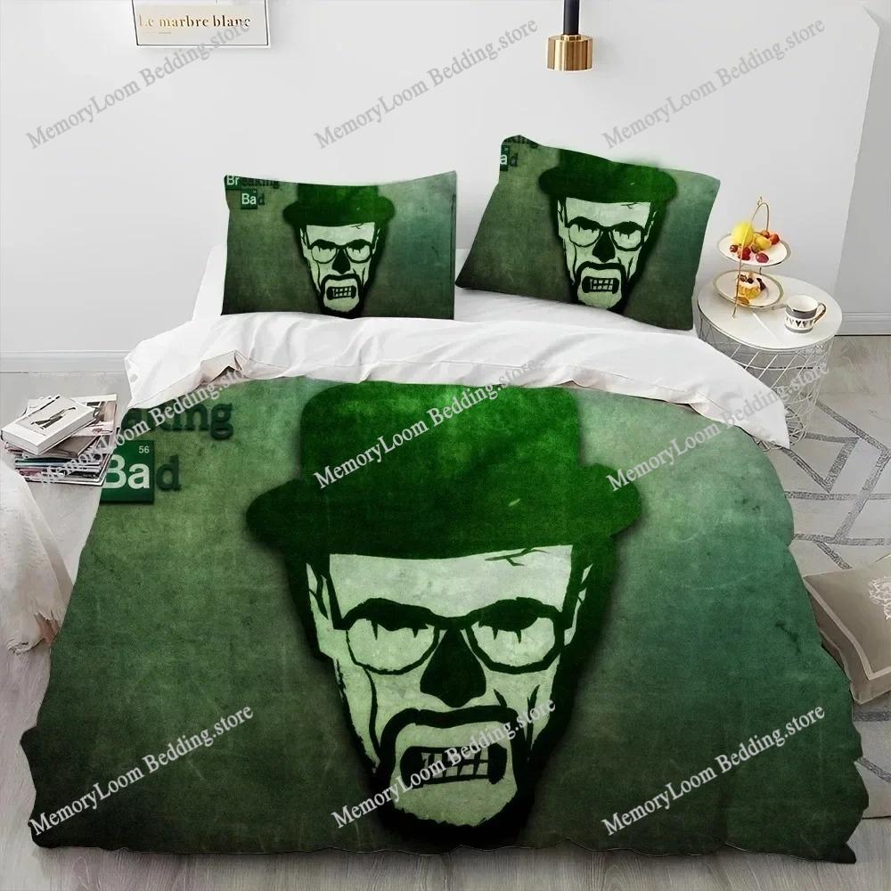 TV Show Hit Breaking Bad Walter Hartwell Bedding Set King/Queen Size Duvet Cover 3D Print Cozy Soft Bed Sheet Set Home Decor