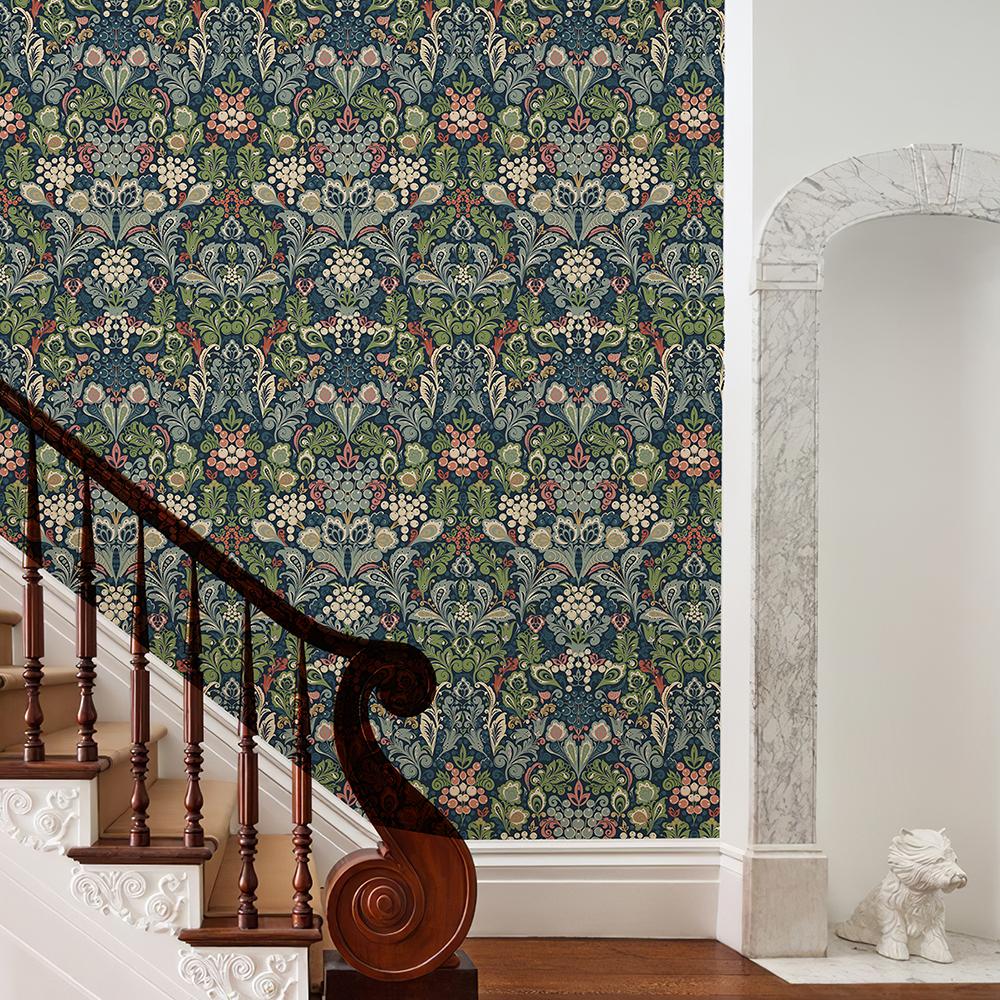 17.3"X472.4" Retro Boho Peel And Stick Floral Wallpaper Classic Waterproof Cabinet Stickers For Living Room Office Kitchen