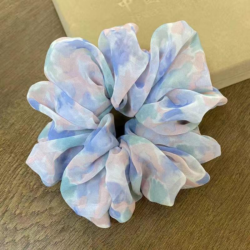 Women Hair Scrunchies Chiffon Floral Printed Hair Band for Girls Ponytail Holder Rubber Bands Hair Ties Hair Accessories Gifts