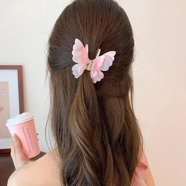 Acetat Harz Haarspangen Süße Fee Schmetterling Haarnadel Clip Farbverlauf Styling Haarspangen für Frauen Mädchen Haarschmuck