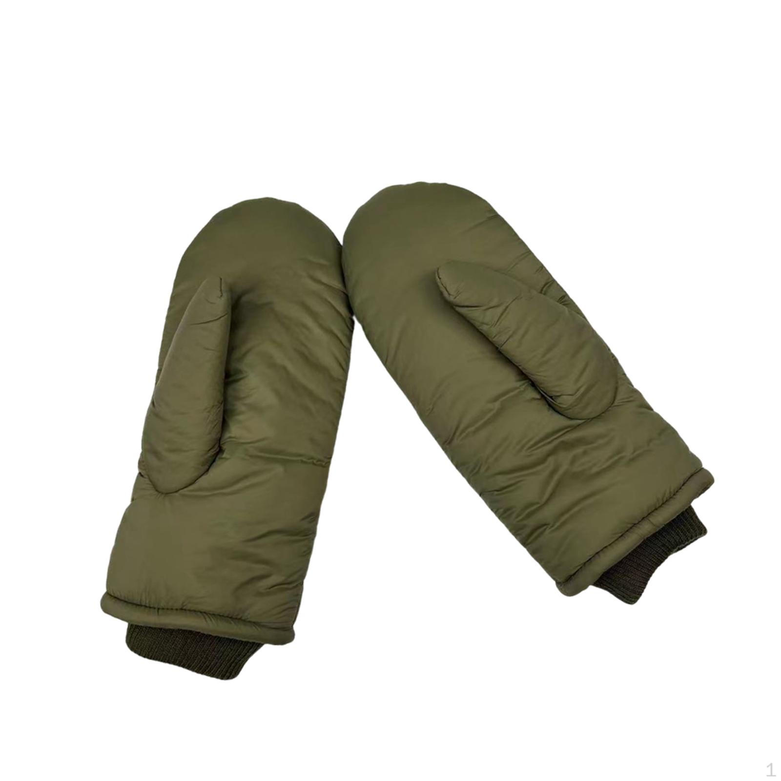

Down Mittens Cold Weather Thermal Gloves Outdoor Warm Thick Material Hand Protection зелений