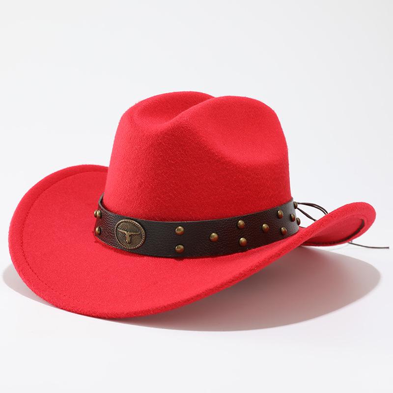 Hot-selling retro bull's head big-brimmed top hat European and American suede western cowboy hat men's and women's temperament jazz hat