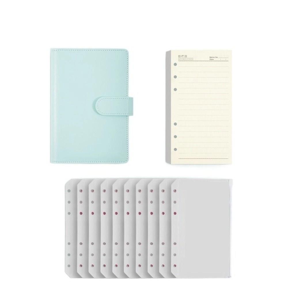 Pu Leather Loose-Leaf Notebook Macarone Color Budget Binder  Office Stationery Supplies