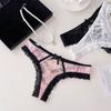 Lace Underpants Lace Flower Transparent Briefs Bow Hanging Neck Chain Underwear for Women  Girl