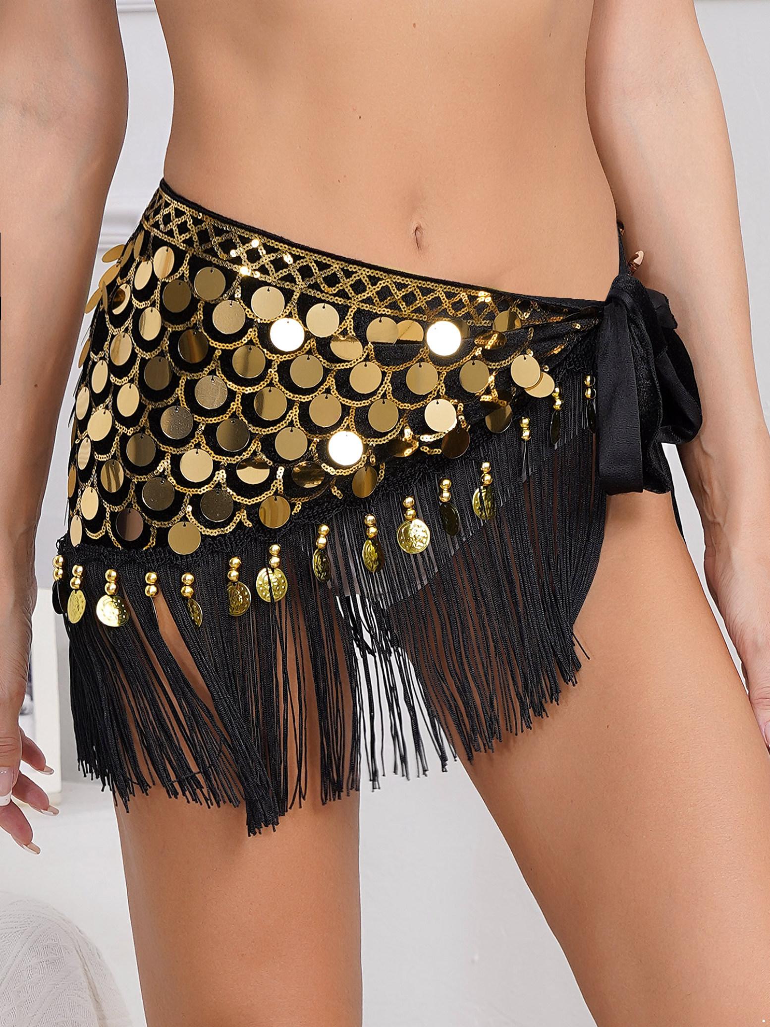 

Женская юбка на шнуровке для танца живота, рыбья чешуя, блестки, бусины, бахрома, подол, хип-шарф, праздничные танцевальные костюмы для выступлений на сцене One Size