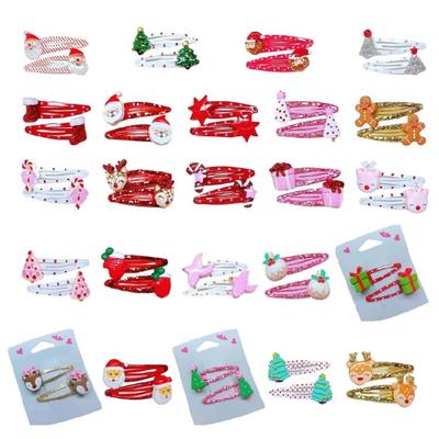 Fashion Christmas Barrettes Santa/Tree Decors Nonslip Stylish Clip For Women Kid Girl Christmas Festival Hair Styling