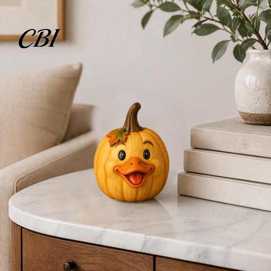 Resin Desktop Statues for Fall Artificial Pumpkin Decor, Cute Animals Decorative Pumpkins, Thanksgiving Pumpkins Rustic Indoor Decor Figurine,